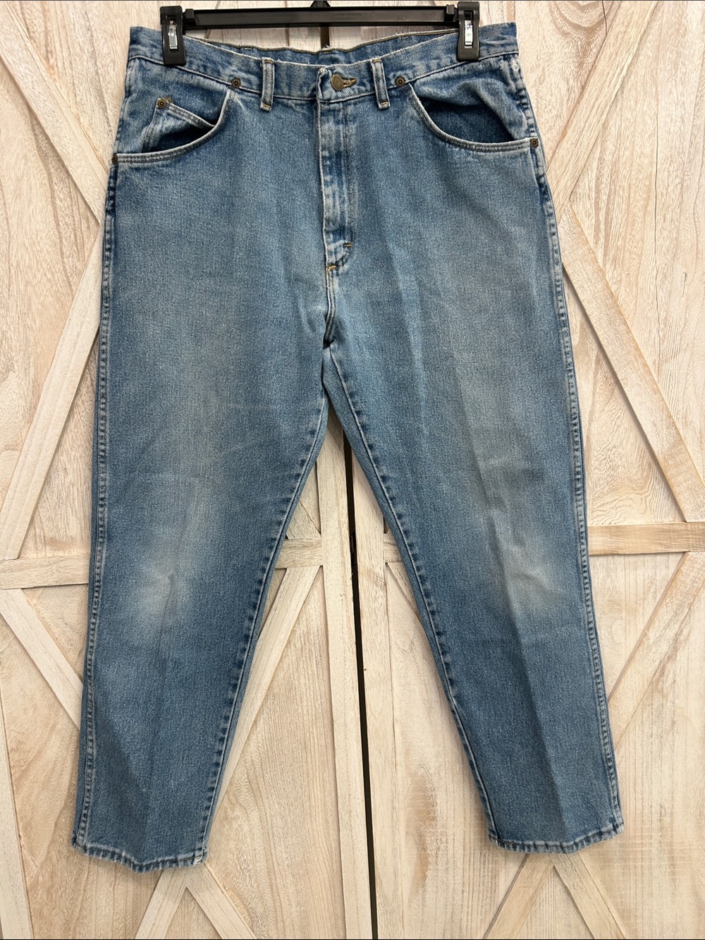 Vintage 90s Wrangler 936 Cowboy Cut Slim Fit Jeans USA Made 36x 30 Light Wash